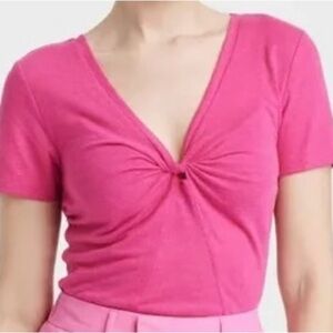 A New Day Pink Top with Tie Front